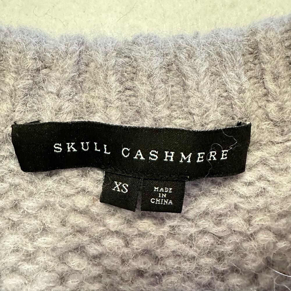 Skull Cashmere Madonna Skull Alpaca Wool Blend Sweater Black Lilac Gray Size XS - Picture 3 of 7